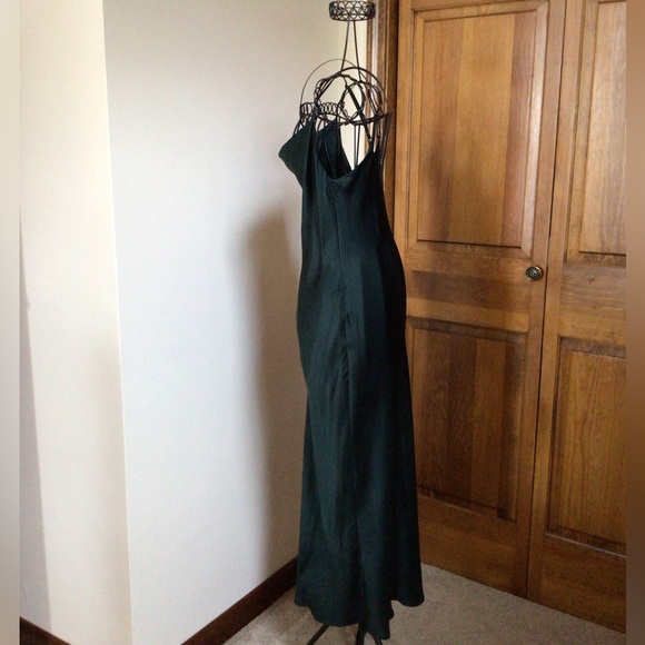 Zara NWOTS dark green maxi slip dress size XS - Picture 6 of 7